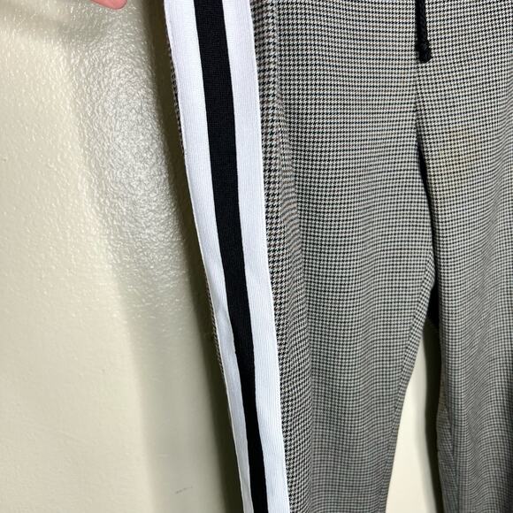 Rebecca Minkoff Nora Pants Small Houndstooth Black Pull On Straight Side Stripe - Picture 6 of 12